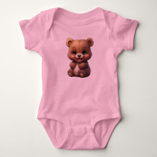 Body Para Bebê Bonito biquinho de Urso para Menina (Frente)