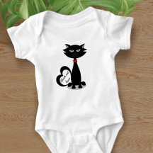 Bonito Black Cat Personalizado Bebê Roupa