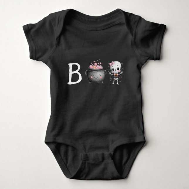 Body Para Bebê Bonito Boo de Halloween (Frente)