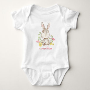Body Para Bebê Bonito coelho Primavera personalizado
