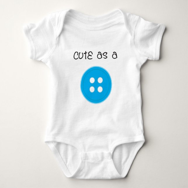 Body Para Bebê Bonito como um Botão - Menino (Frente)