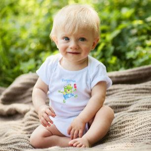 Body Para Bebê Bonito Engraçado Sapo Blue Girl Baby Bonitinho