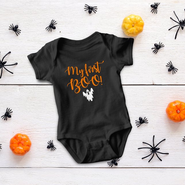 Body Para Bebê Bonito Halloween Meu Primeiro Fantasma Boo (Cute Halloween My First Boo Ghost Baby Bodysuit)