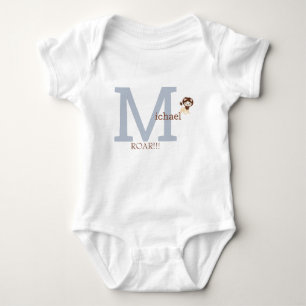 Body Para Bebê Bonito Monograma Lion Baby Boy Bodysim