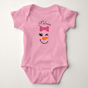 Body Para Bebê Bonito Neve Face De Natal Bebê De Boneca