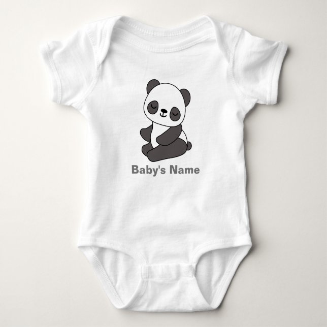 Body Para Bebê Bonito Panda Personalizado Bebê Bodyfato (Frente)