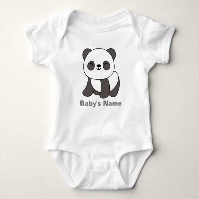 Body Para Bebê Bonito Panda Personalizado Bebê Bodyfato (Frente)