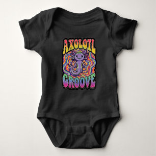 Body Para Bebê Bonito Retro Axolote Groove psicodélico anos 70 hi
