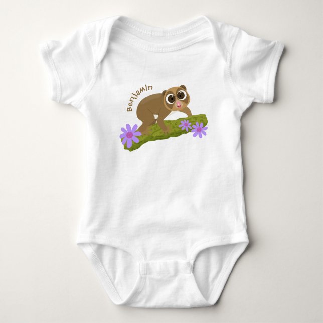 Body Para Bebê Bons e felizes loris em desenhos animados (Frente)