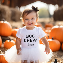 Body Para Bebê Boo Crew Monograma Halloween