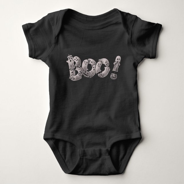 Body Para Bebê Boo Fantasmas Engraçados Bebê Menino Menina Hallow (Frente)