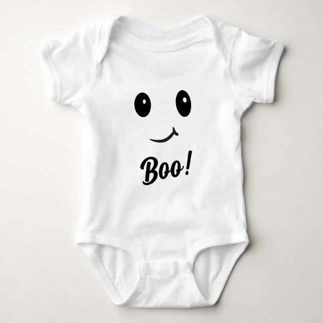 Body Para Bebê Boo! Figurino do Fantasma do Bebê Confortável (Frente)