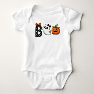 Body Para Bebê Boo Halloween Fantasma e Abóbora