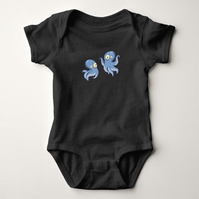 Body Para Bebê Boo Octopus Blue Kids Clothing & Décor (Frente)