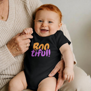 Body Para Bebê BOOtiful — Letras Bolha de Halloween