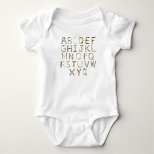 Body Para Bebê Borboleta Alphabet Baby Bodyfit Alfabeto Naturez