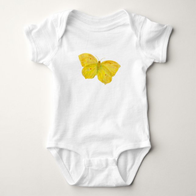 Body Para Bebê Borboleta amarela Brilho comum (Frente)