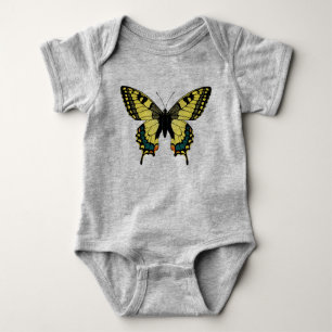 Body Para Bebê Borboleta Amarela e Preta