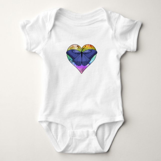 Body Para Bebê Borboleta com Coração (Frente)