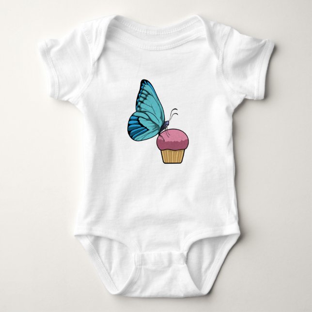 Body Para Bebê Borboleta com Muffin (Frente)