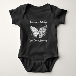 Body Para Bebê Borboleta Eu Visto Branco Para A Consciência Do Ca