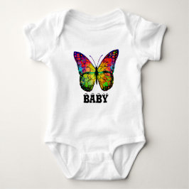 Body Para Bebê Borboleta moderna colorida arco-íris Personalizáve