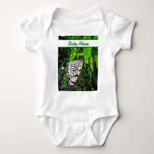 Body Para Bebê Borboleta Preta e Branca no Nome Personalizado Ver