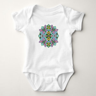 Body Para Bebê Borboleta rosa Mandala Whimsical Drake