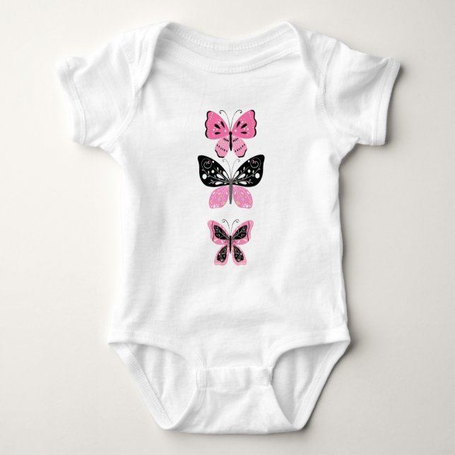Body Para Bebê Borboletas bonito (Frente)