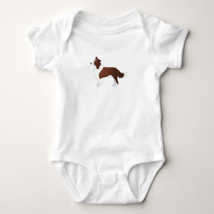Body Para Bebê Borda Collie Red Dog Breed Side View Silhouette