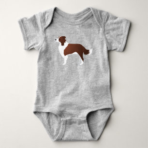Body Para Bebê Borda Collie Red Dog Breed Side View Silhouette