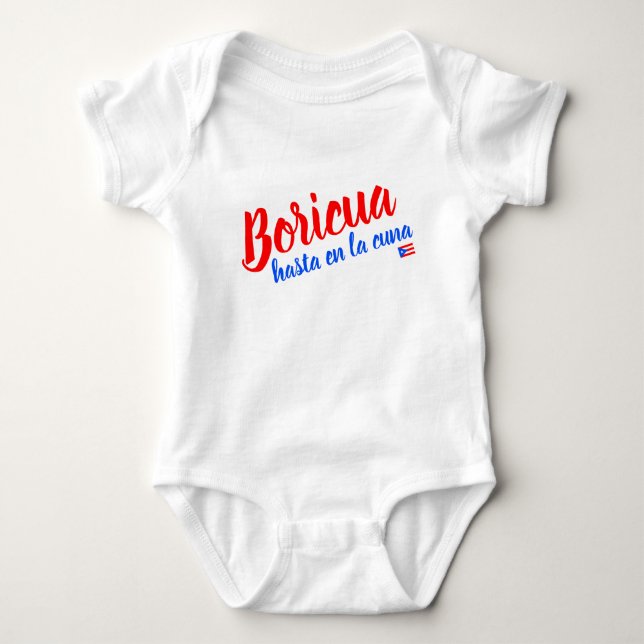 Body Para Bebê Boricua Hasta en la Cuna Porto Rico (Frente)