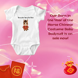 Body Para Bebê Born in the Year of the Horse Chinese Costume