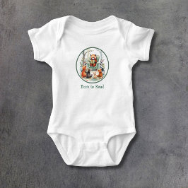 Body Para Bebê Born to Read Cute Animal Story Time White
