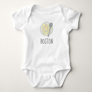 Body Para Bebê BOSTON Baby Massachusetts Clam Chowder Foodie Soup