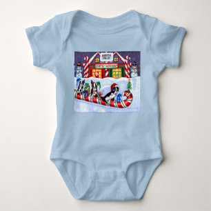 Body Para Bebê Boston Terriers Candy Cane Papai noel Natal Snowma