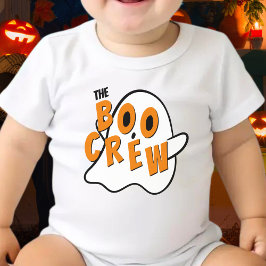 Body Para Bebê Branca de Halloween da Família Boo Crew Ghost