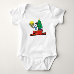 Body Para Bebê Branca de neve com Menorah por Chrismukkah