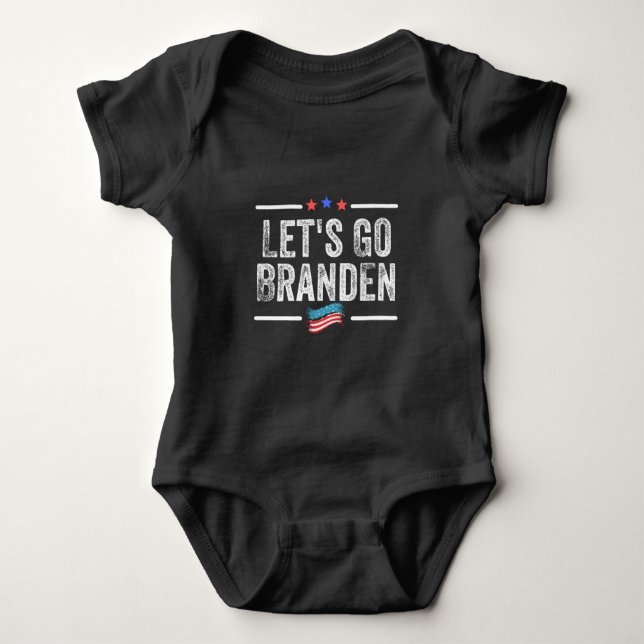 Body Para Bebê branden conservador, bandeira engraçada anti biden (Frente)