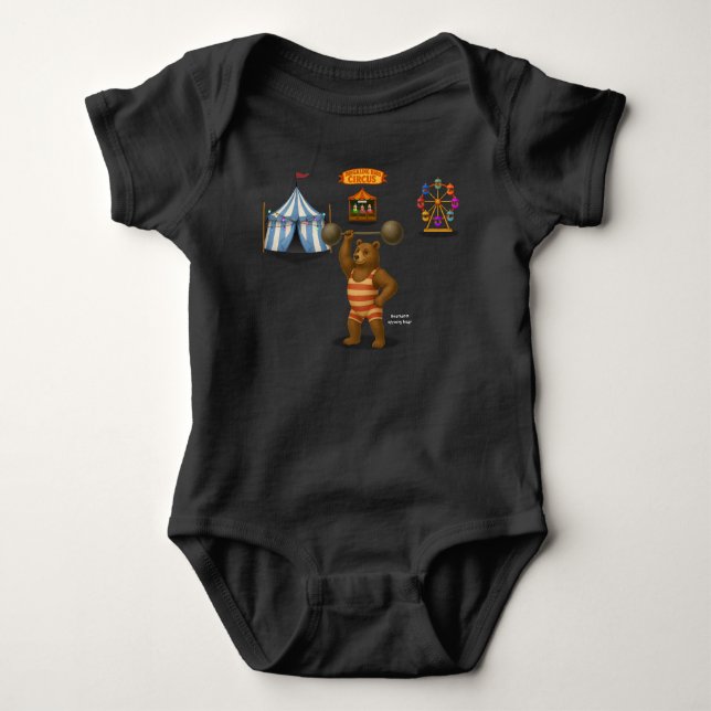 Body Para Bebê Brandon, urso forte do circo (Frente)