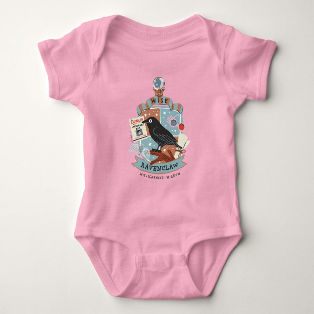 Body Para Bebê Brasão Ravenclaw Cartoon Wise (Frente)