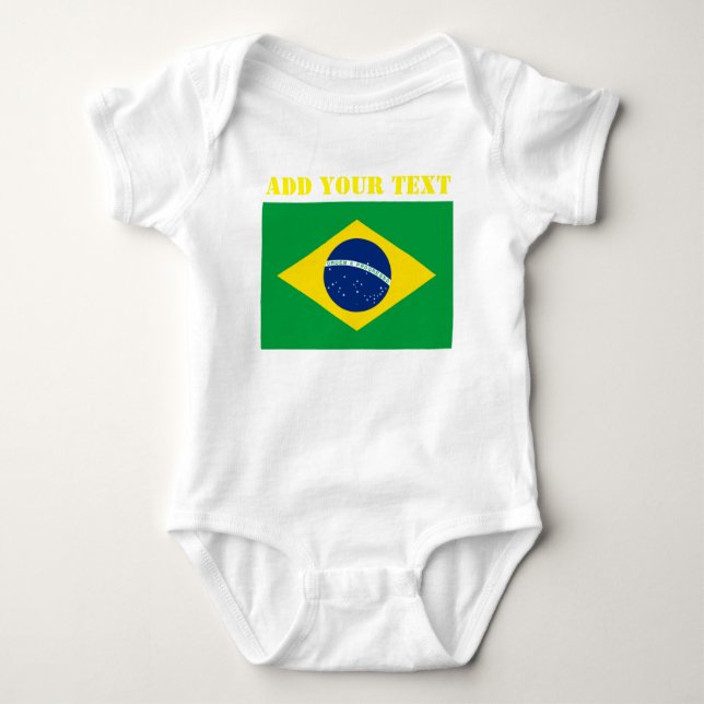 Body Para Bebê Brasil Bandeira Copa do Mundo 2022 (Frente)