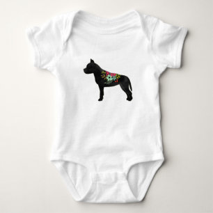 Body Para Bebê Breu Cachorro Bho Silhouette Floral