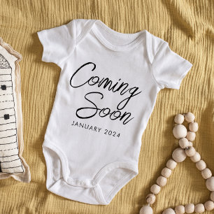Body Para Bebê Brevemente Novo Anúncio de Bebê Unisex