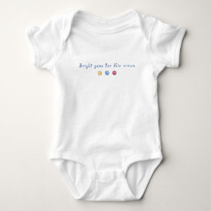 Body Para Bebê "Bright gems for Sua Coroa", hino lírico, texto a