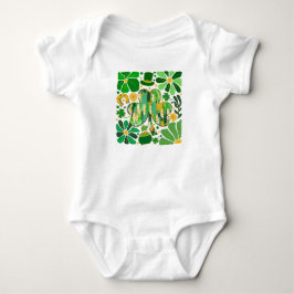 Body Para Bebê Brilho Floral Boho Dia de São Patrício Trevo