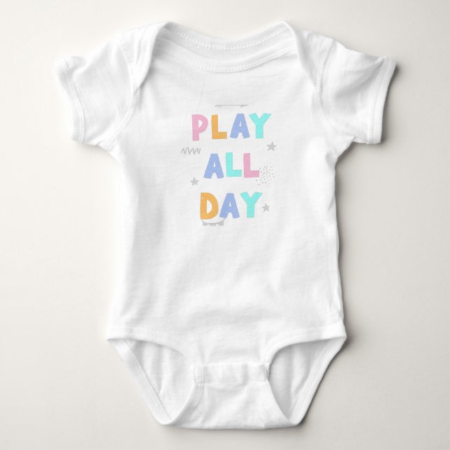 Body Para Bebê Brincadeira de Bebê o Dia Todo (Frente)
