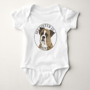Body Para Bebê Brindle Boxer Dog Big Sister