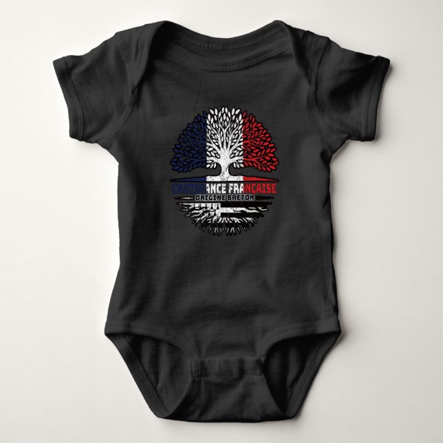 Body Para Bebê Brittany Breton França Tree Roots Flag (Frente)