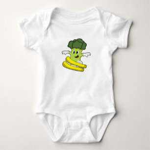 Body Para Bebê Broccoli como esquiador com esqui